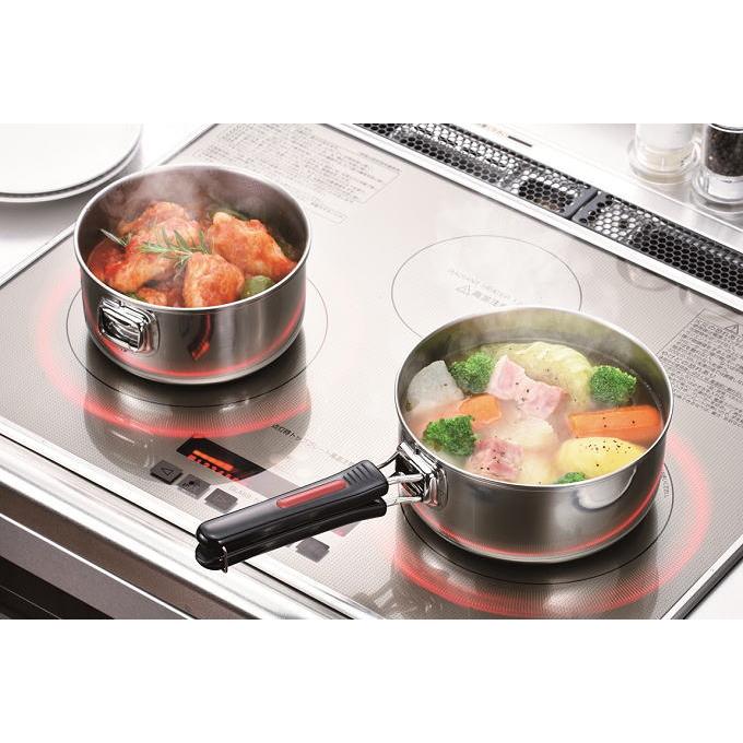 鍋 取っ手が取れる 着脱式 18cm 20cm セット IH対応 ガス火 ワンタッチ