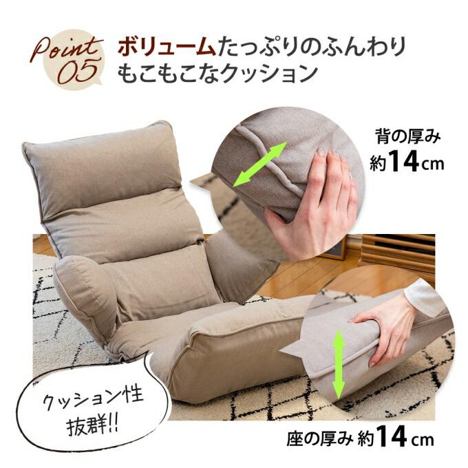 座椅子 ハイバック レバー コンパクト 腰痛 リクライニング座椅子