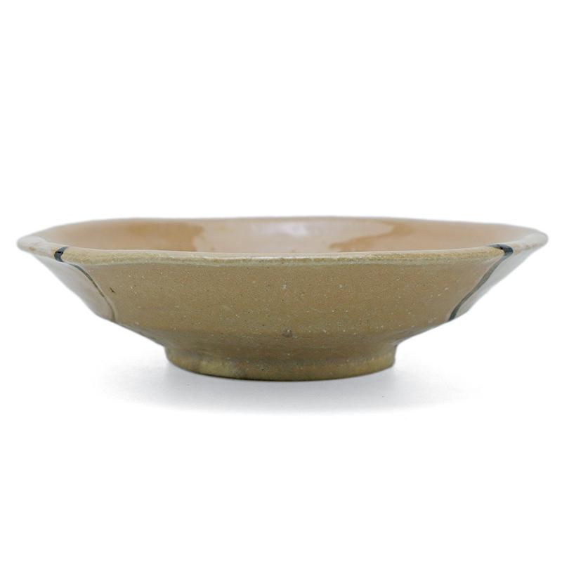 織部焼：雅造鳴海織部○△□絵皿・福森雅武（土楽窯）《小皿・15.0cm