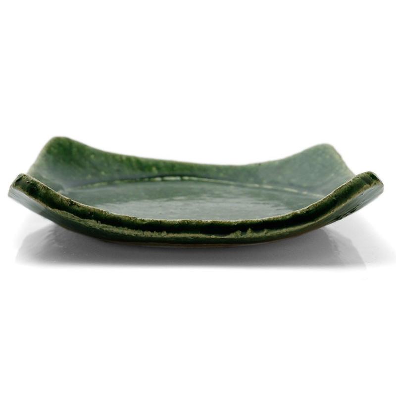 織部焼：織部5.5寸角皿・長森慶《中皿・16.0cm》 : 和食器の愉しみ