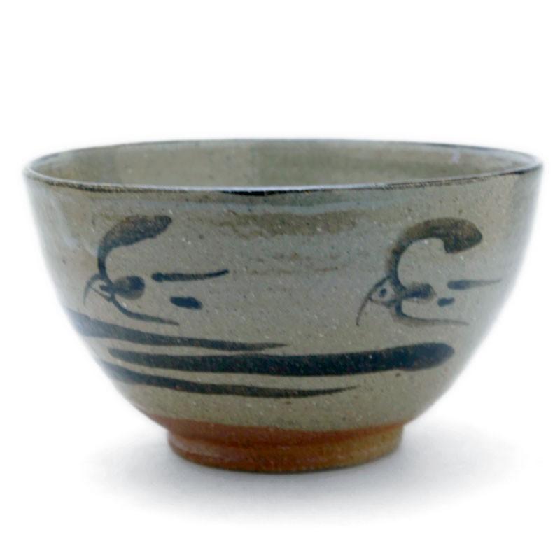 唐津焼：絵唐津千鳥文様どんぶり・中村恵子《丼・麺鉢・17.cm・800ml
