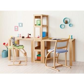 ボナシェルタ カリモク 兄弟デスク3点セット (デスク2台 シェルフ