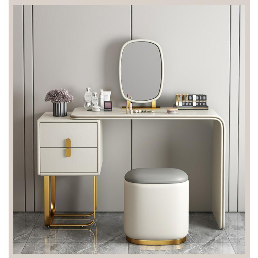 イタリア式高級ドレッサー 、スツール、チェスト、LEDミラー付き 4点