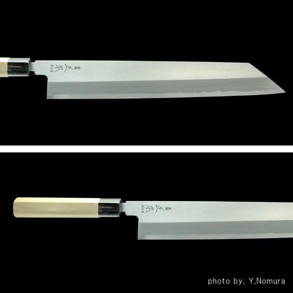 正本総本店 MASAMOTO本霞・玉白鋼 切付庖刀 （片刃）包丁 300mm KS1730