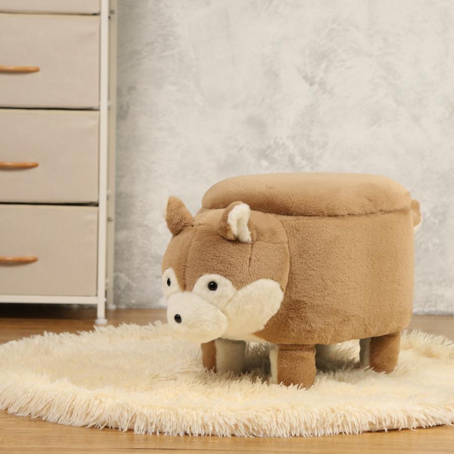 アニマルスツール 収納つき 柴犬 しば 犬 送料無料 収納 スツール