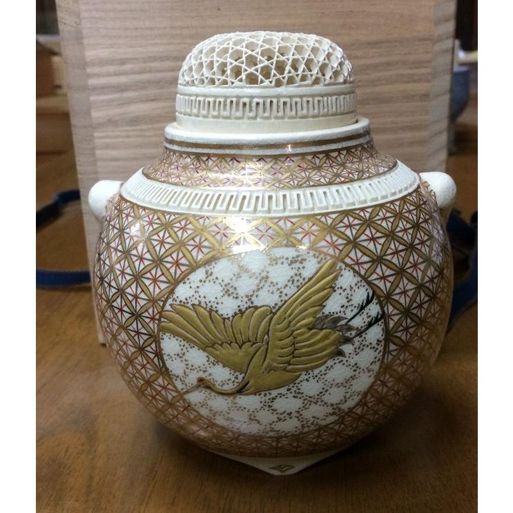 薩摩焼 白薩摩鶴文金彩香炉 玉翠窯 : 陶磁やない - 通販 - Yahoo