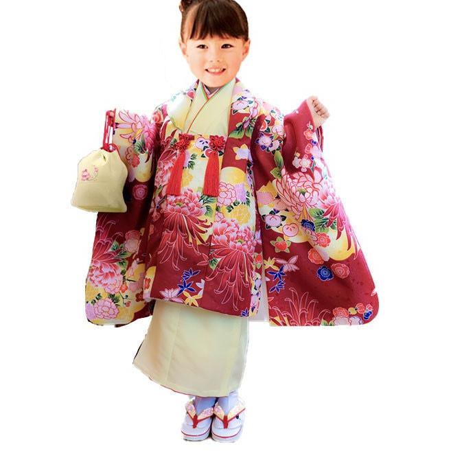 七五三 三歳 女児 被布着物セット 道行コート 兵児帯 足袋 腰紐1本