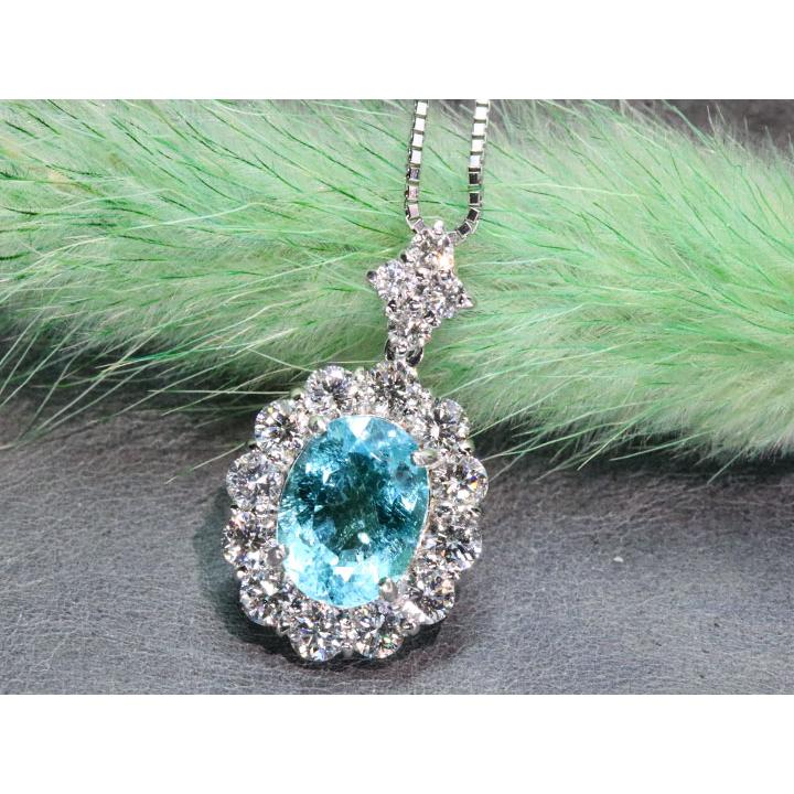 ブラジル産 パライバトルマリン 1.27カラット ダイヤモンド 0.78