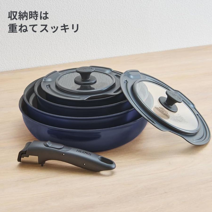 THERMOS（サーモス） ガス火専用 取っ手のとれる フライパンセット 8点