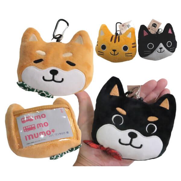 パスケース 定期入れ 可愛い もちふわ 柴犬 黒柴犬 トラネコ ハチワレ