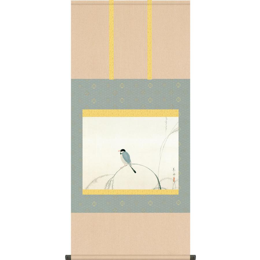 掛軸 (掛け軸) 文鳥 速水御舟 尺五横 約横54.5cm×縦115cm g4802 KZ2G9