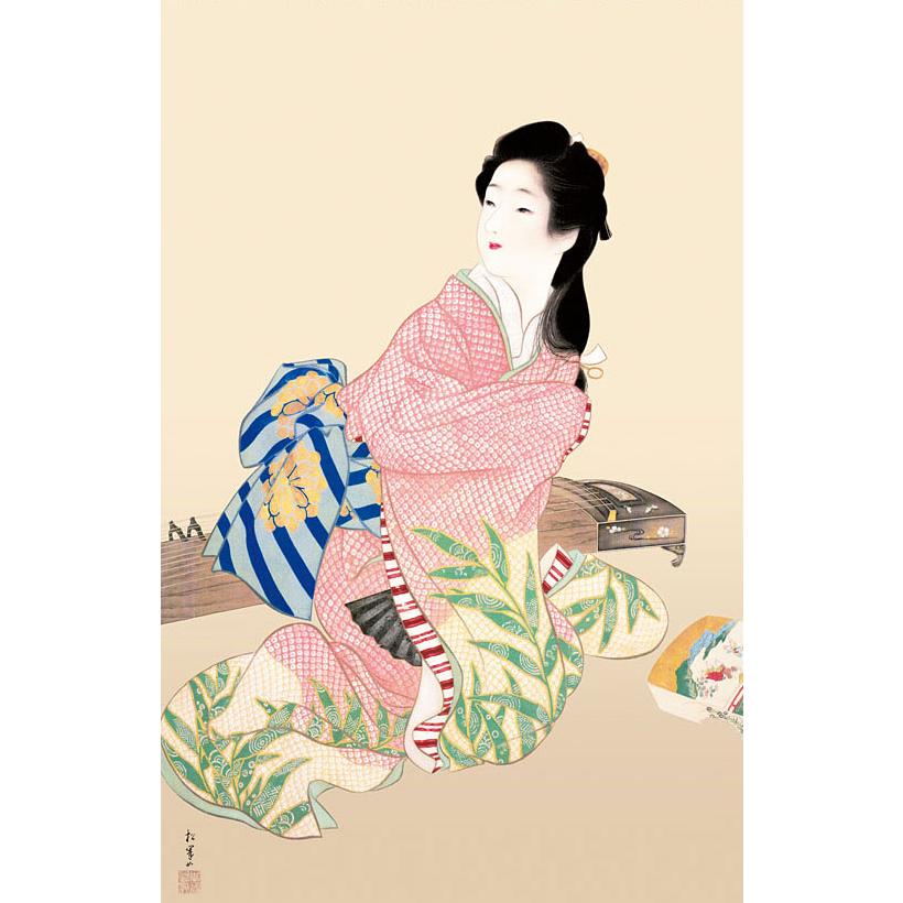 掛軸 掛け軸 和風モダン掛 娘深雪 上村松園 約横28cm×縦60cm ミニ