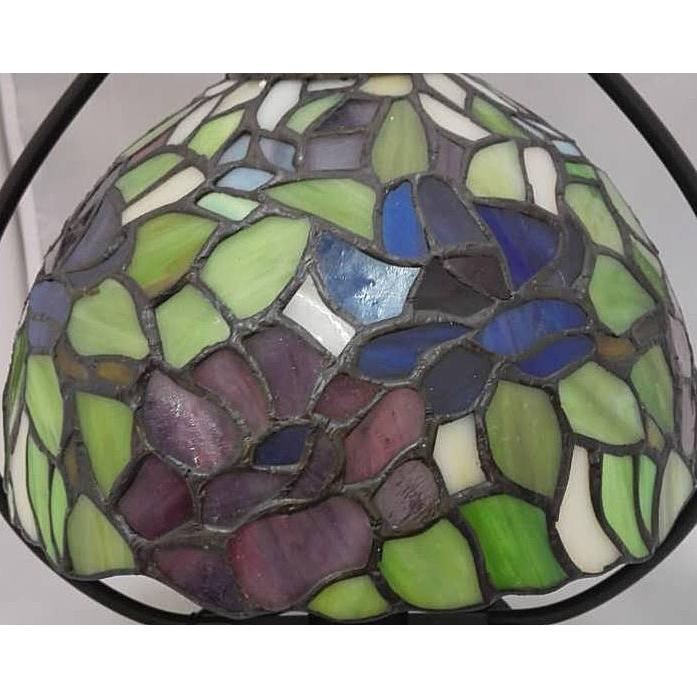 ステンドグラス ランプ 吊り型 バラ柄 フレーム幅22cm フレーム高さ