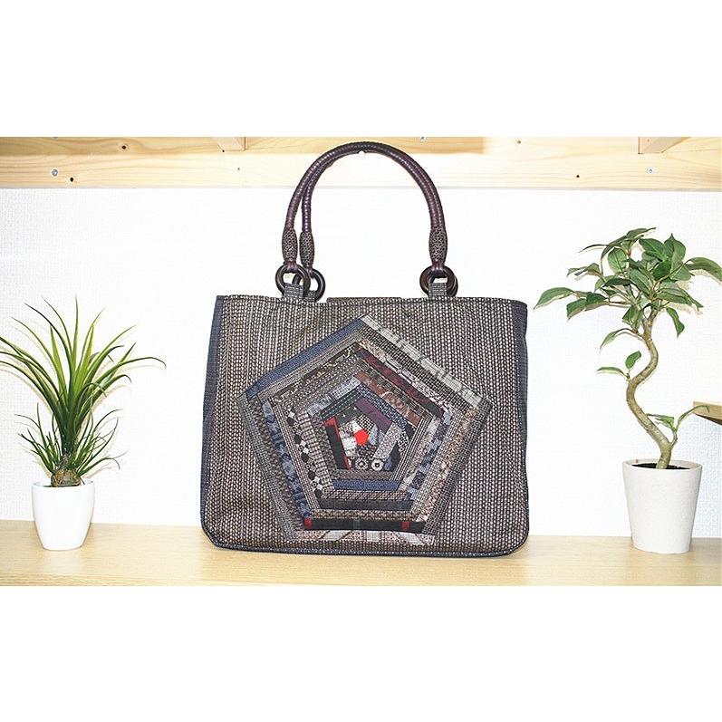 和 ファッション 手提げバッグ 古布パッチワーク : 古楽・小物 - 通販