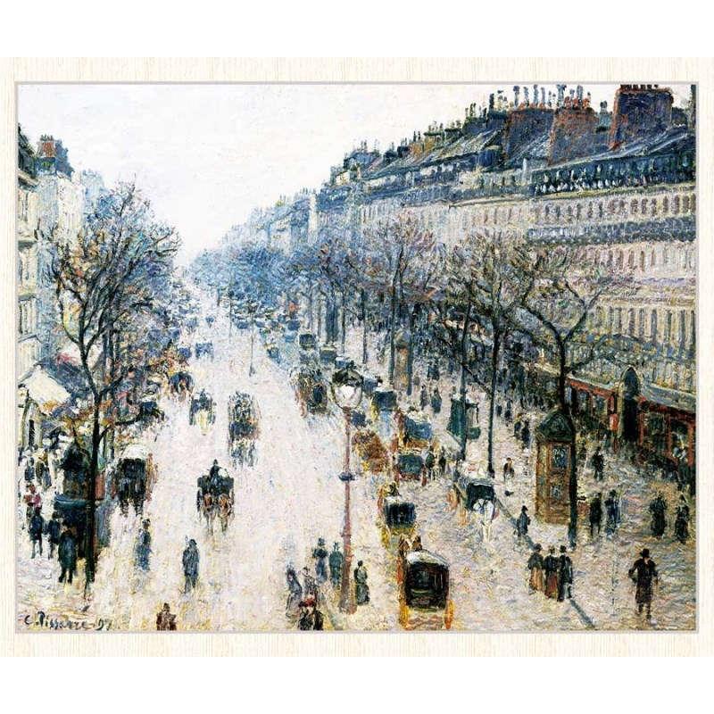 世界の名画 カミーユ・ピサロ モンマルトル大通り 冬の朝 F8 [g4-bm193