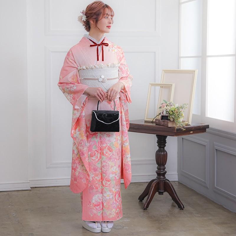 振袖 レンタル 成人式 結婚式 ピンク 薔薇尽し(絹)(R1491) LIZ LISA 12