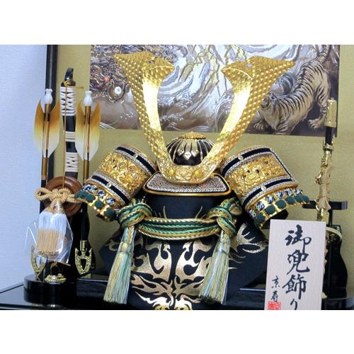 選べる3種五月人形 兜飾り ケース入り 間口43センチ 10号中鍬角兜