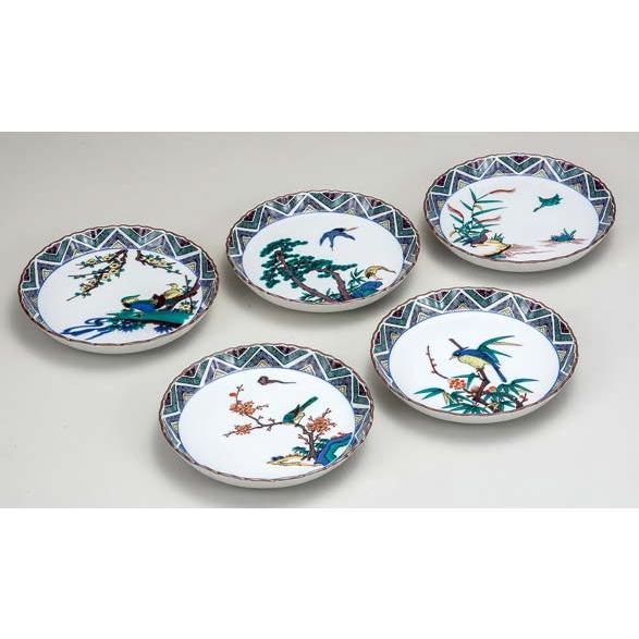 九谷焼 和食器 九谷焼皿揃 取皿 5.5号（16.5cm）古九谷風花鳥の図