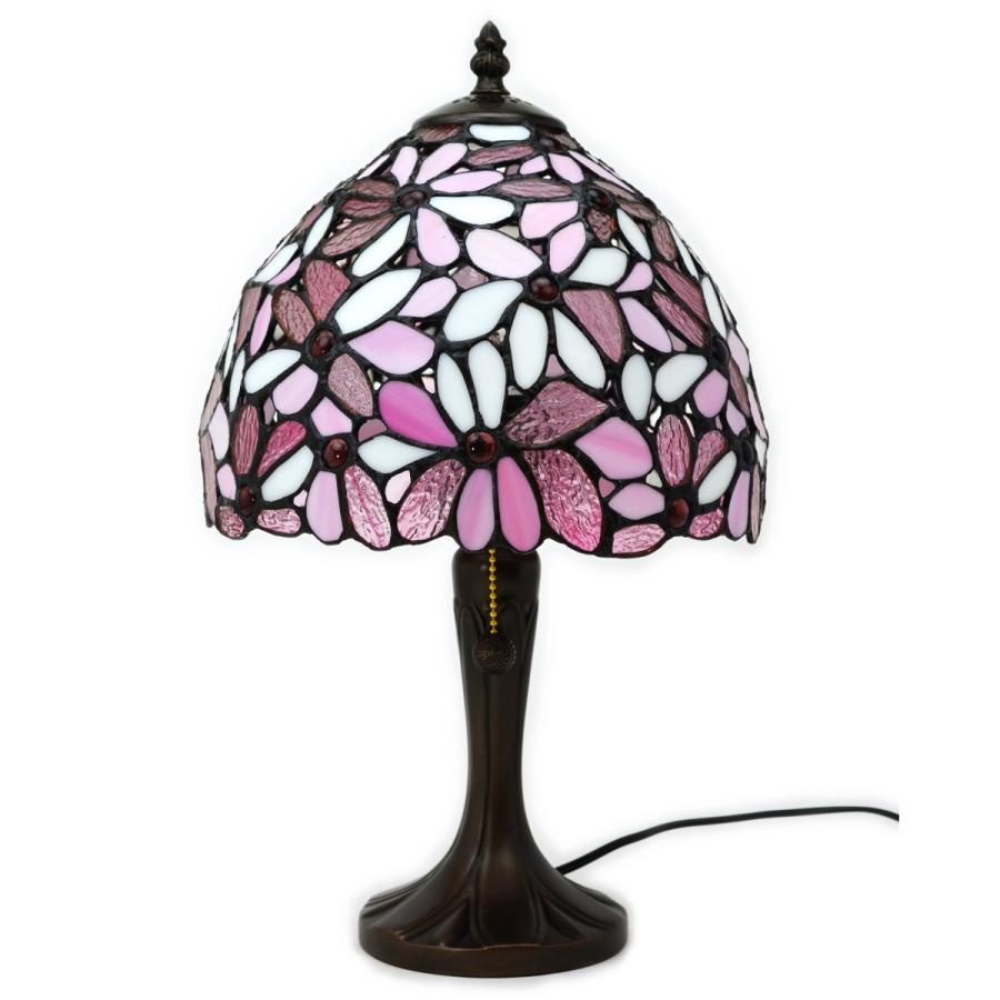 ステンドグラスランプ ハナハナ ピンク 間接照明 テーブルランプ