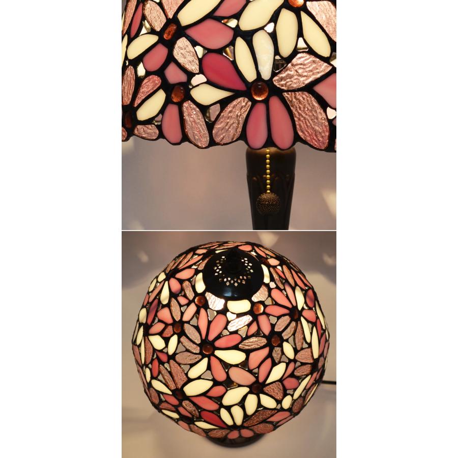 ステンドグラスランプ ハナハナ ピンク 間接照明 テーブルランプ