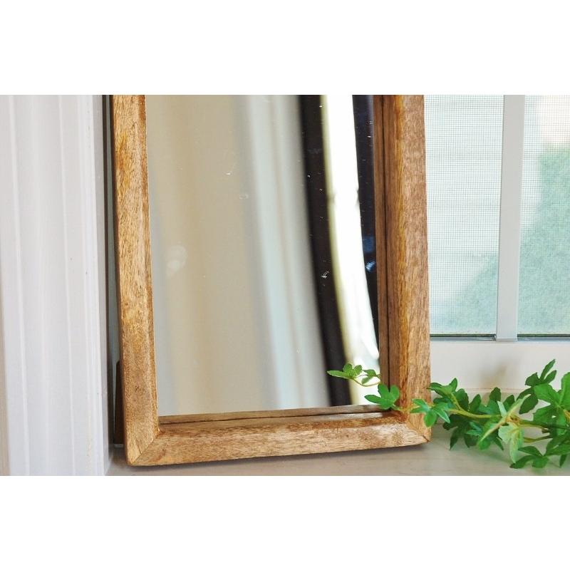 鏡 ミラー 送料無料 レトロ ぶ厚い 木枠 付き フレーム 壁掛け 置き