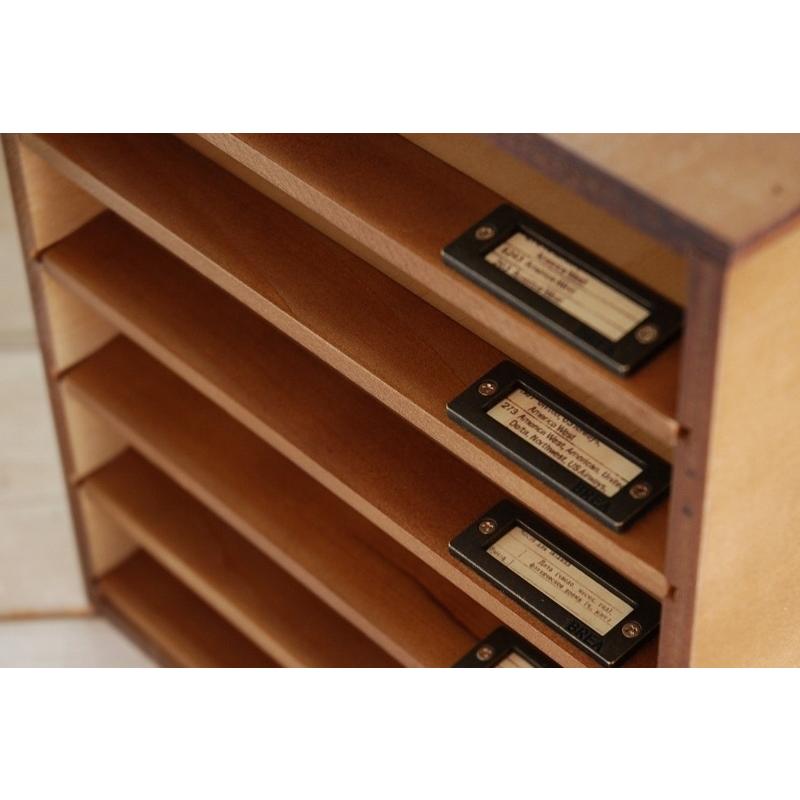 書類ケース レトロ 6段 ダークブラウン 木製 No.12 国産 書類棚