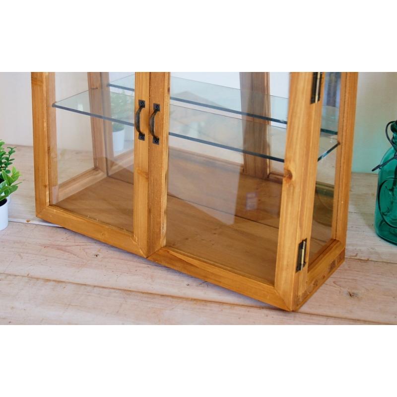 キャビネット レトロ ミラー 鏡張り ラスティ ダブルドアケース