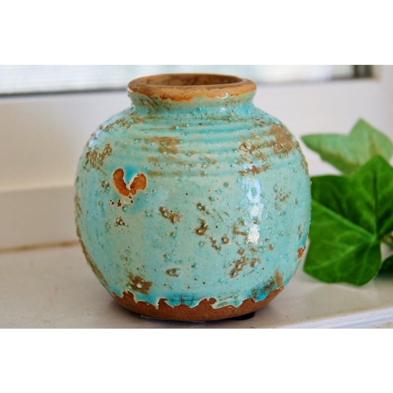 ガーデニング雑貨 一輪挿し いちりんざし 陶器 エメラルドグリーン