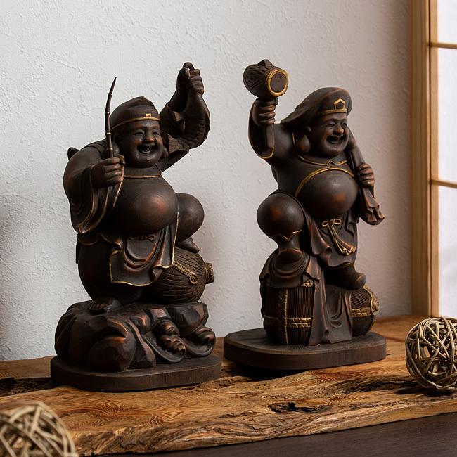 定額山壽量院 御祈開眼 恵比寿大黒天 古美彩色(恵比寿様 大黒天様