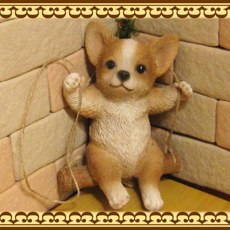 置物 動物 可愛い 犬の置物 チワワ リアル ブランコドッグ B 子いぬの