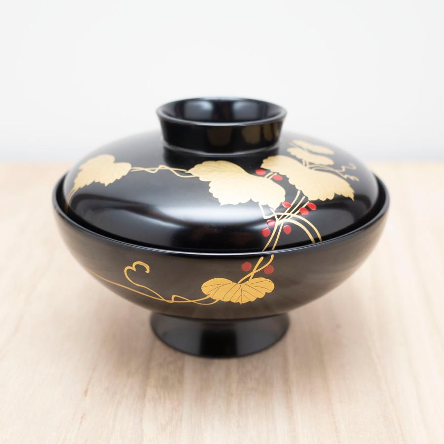 吸い物椀 吸物椀 蓋付き 吸物碗 漆塗り 木製 日本製 木 蒔絵 金 黒 赤