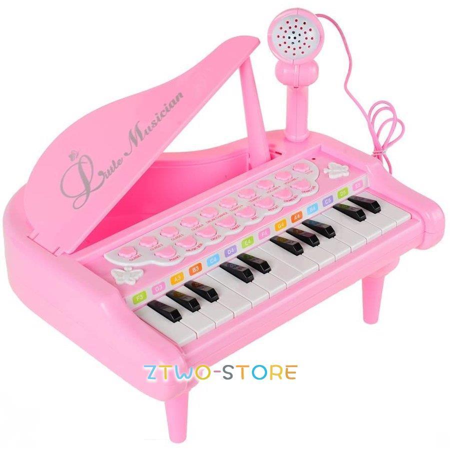 子ども用 電子ミニピアノ おもちゃ 音楽キーボード玩具 (ピンク) : Z2