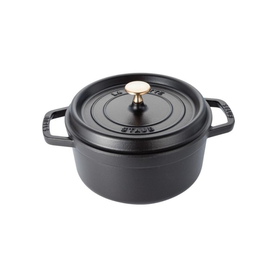 Staub（ストウブ） 鍋 ラウンド 18cm ブラック 生涯保証| 鍋 ピコ