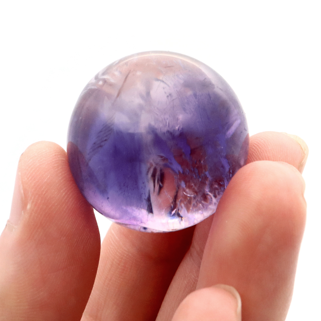 GOLD STONE アメジスト 紫水晶 丸玉 虹入り レインボー ブラジル