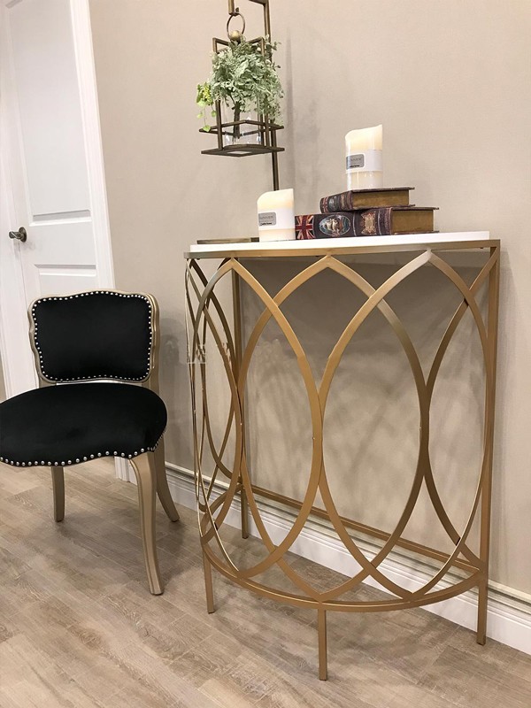 コンソール サイドテーブル 花台 アイアン メタル ゴールド シンプル