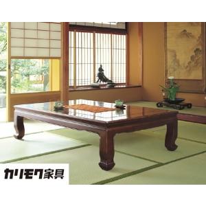 受注生産品 座敷机 黒檀 漆仕上げ 5尺 山水彫り 座卓 唐木 唐木家具 和