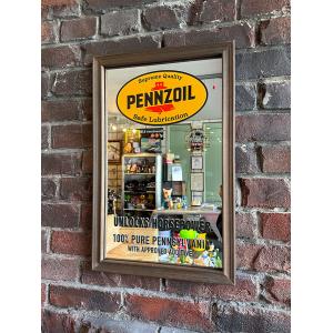 アメリカン レトロ ミラー 壁掛け ルート66 木製 アンティーク