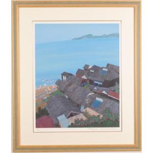 花 絵画 アネモネ リトグラフ 版画 ピエール・ボンコンパン 「花瓶