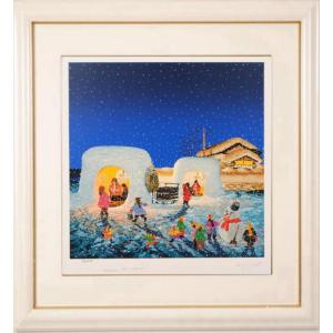 ヒロ・ヤマガタ モンマルトルの雨傘 パリ 絵画 風景画 モンマルトルの