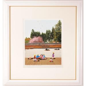 ヒロ・ヤマガタ モンマルトルの雨傘 パリ 絵画 風景画 モンマルトルの