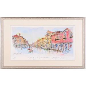 人物画 絵画 リトグラフ 版画 ジャン・ジャンセン 「カプリーヌ」 額