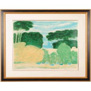 馬 絵画 白馬 シルクスクリーン 版画 フーチーチュン 「カリフォルニア