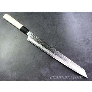 誠貴作 柳刃包丁 閃光 VG10 ダマスカス 270mm 水牛八角 黒檀柄 刺身