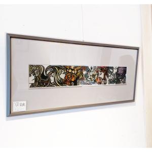 取寄せ可/切り絵 原画作品 さとうみよ 作品名 ついて来な 額入り