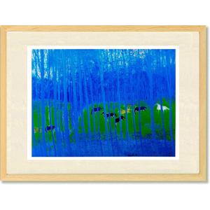 田中幸一 森の中の白馬 絵画 油絵 馬 インテリア 一点物 プレゼント