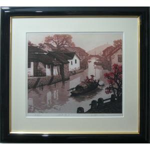 絵画 油絵 青木今陽 肉筆油絵 静物画 オレンジ色の百合 F4 送料無料