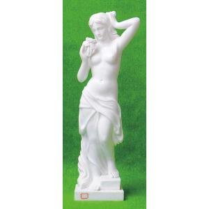 彫刻 石像 水瓶の女神 大理石 高級四川白石 高さ約 90cm 重さ約 40kg