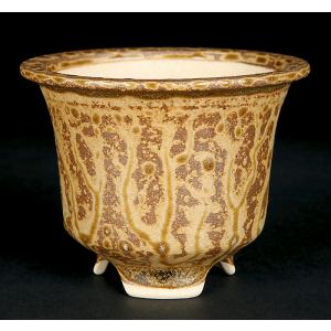 盆栽鉢 柴勝外縁下紐木瓜式鉢 常滑 泥鉢 5号 紫泥 朱泥 小品盆栽 ミニ