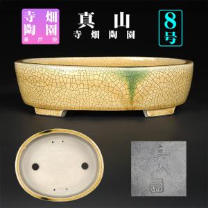 盆栽鉢 「紀伊染付山水図楕円鉢」 植木鉢 絵付鉢 作家鉢 磁器 呉須 共