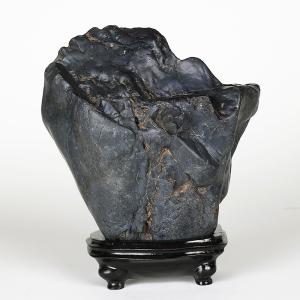 水石 「千軒石」 盆石 天然石 すいせき 台座付き 現品限り : 盆栽彩都